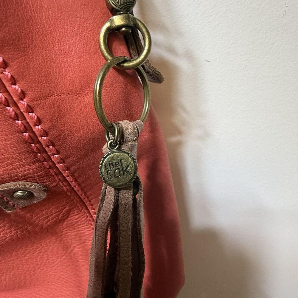 The Sak Ashland Pebbled Leather Crossbody Bag Nectar Orange 12 X 11 X 4” - Picture 4 of 7